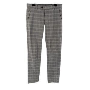 AG Adriano Goldschmied Women's Gray Plaid The Marshall Slim Trouser Pants 32